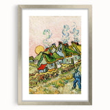 Impressionist Village Scene Wall Art - Van Gogh's Houses and Figure Print