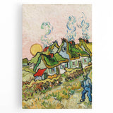 Impressionist Village Scene Wall Art - Van Gogh's Houses and Figure Print
