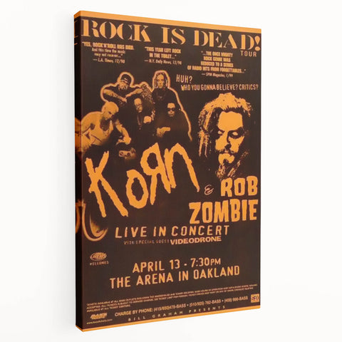 Korn & Rob Zombie Retro Wall Art Vintage Rock Concert Poster