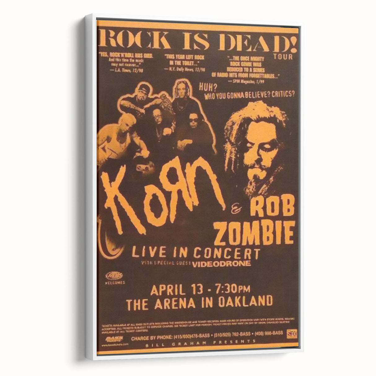 Korn & Rob Zombie Retro Wall Art Vintage Rock Concert Poster