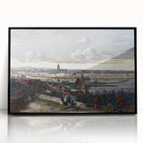 Detailed Realism Art Print of Historic Cityscape View from Sachsenhausen