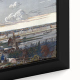Detailed Realism Art Print of Historic Cityscape View from Sachsenhausen