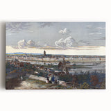 Detailed Realism Art Print of Historic Cityscape View from Sachsenhausen