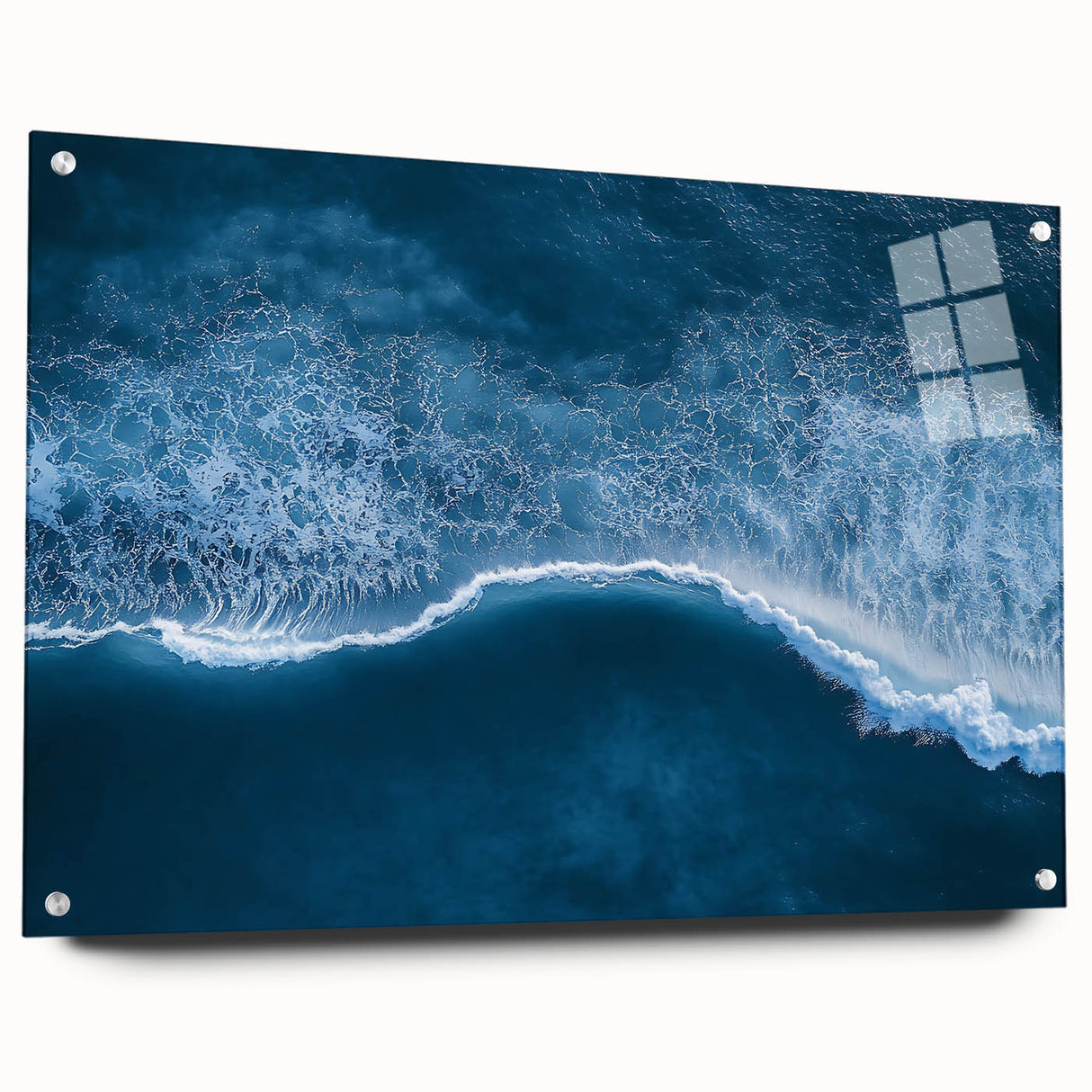 Aerial Ocean Wave Wall Art – Blue Abstract Coastal Motion Print