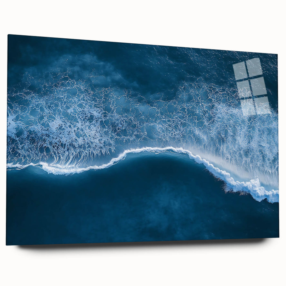Aerial Ocean Wave Wall Art – Blue Abstract Coastal Motion Print