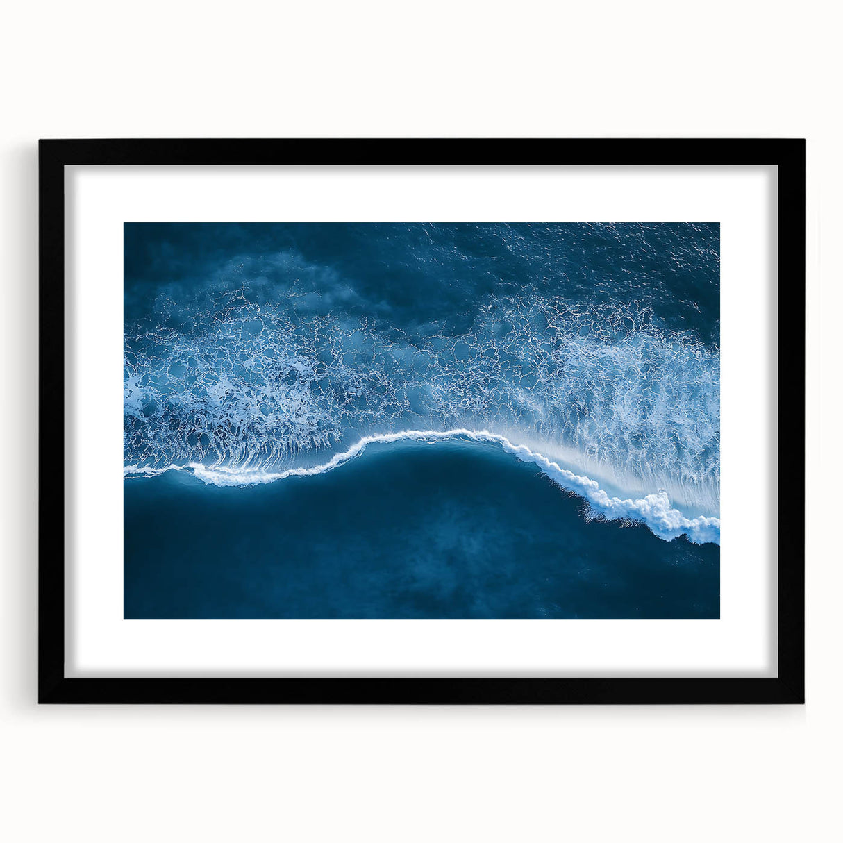 Aerial Ocean Wave Wall Art – Blue Abstract Coastal Motion Print