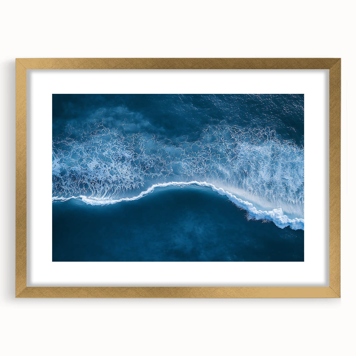 Aerial Ocean Wave Wall Art – Blue Abstract Coastal Motion Print