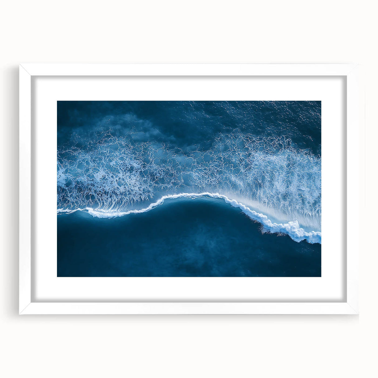 Aerial Ocean Wave Wall Art – Blue Abstract Coastal Motion Print