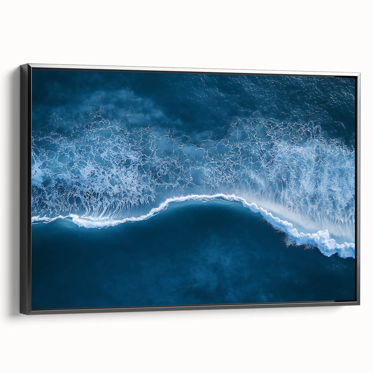 Aerial Ocean Wave Wall Art – Blue Abstract Coastal Motion Print