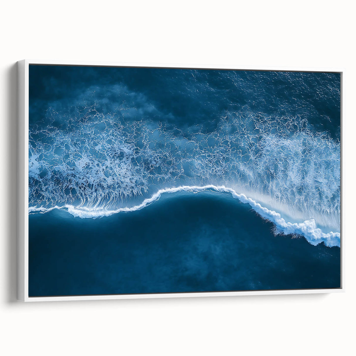Aerial Ocean Wave Wall Art – Blue Abstract Coastal Motion Print