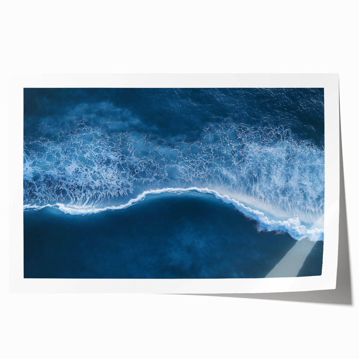 Aerial Ocean Wave Wall Art – Blue Abstract Coastal Motion Print