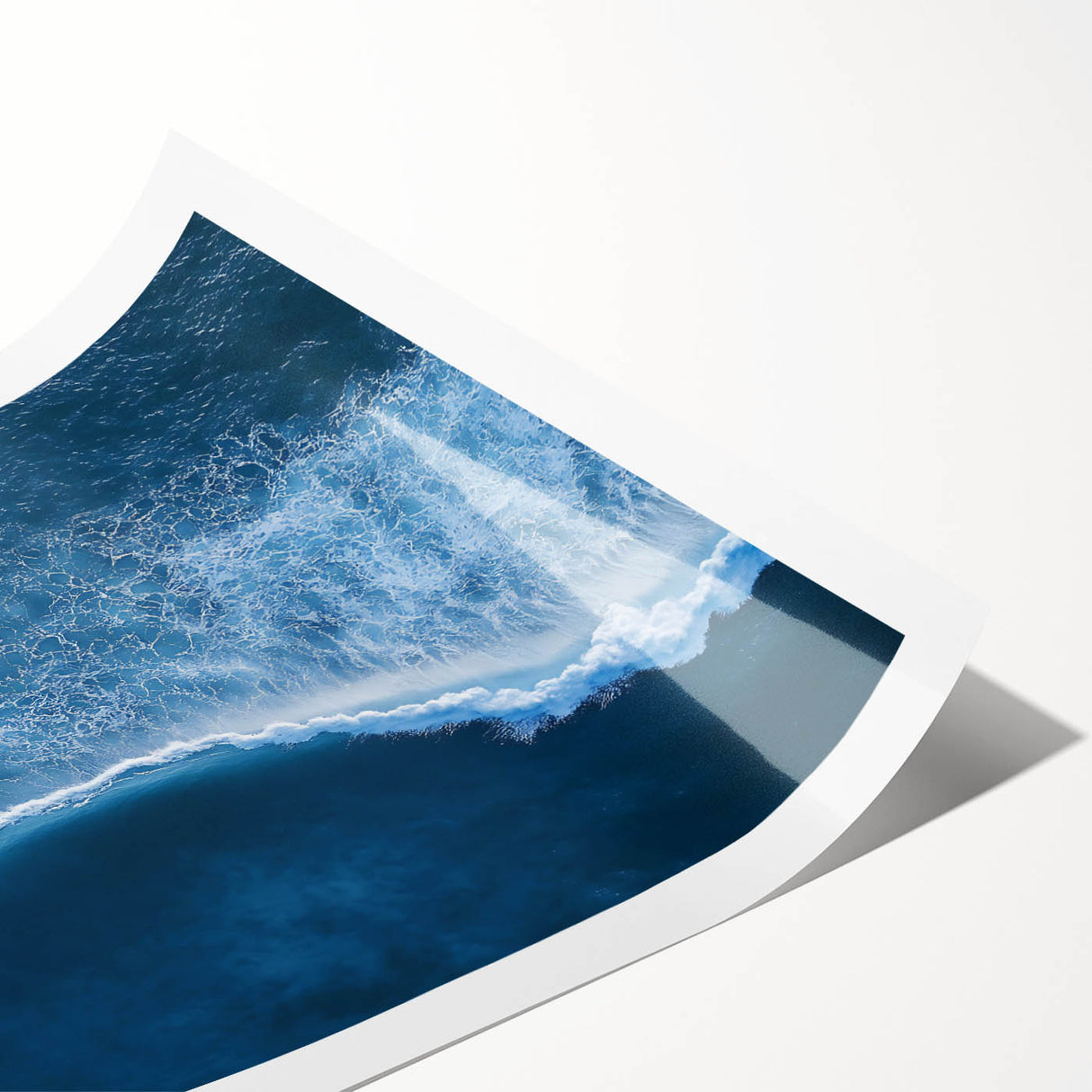 Aerial Ocean Wave Wall Art – Blue Abstract Coastal Motion Print
