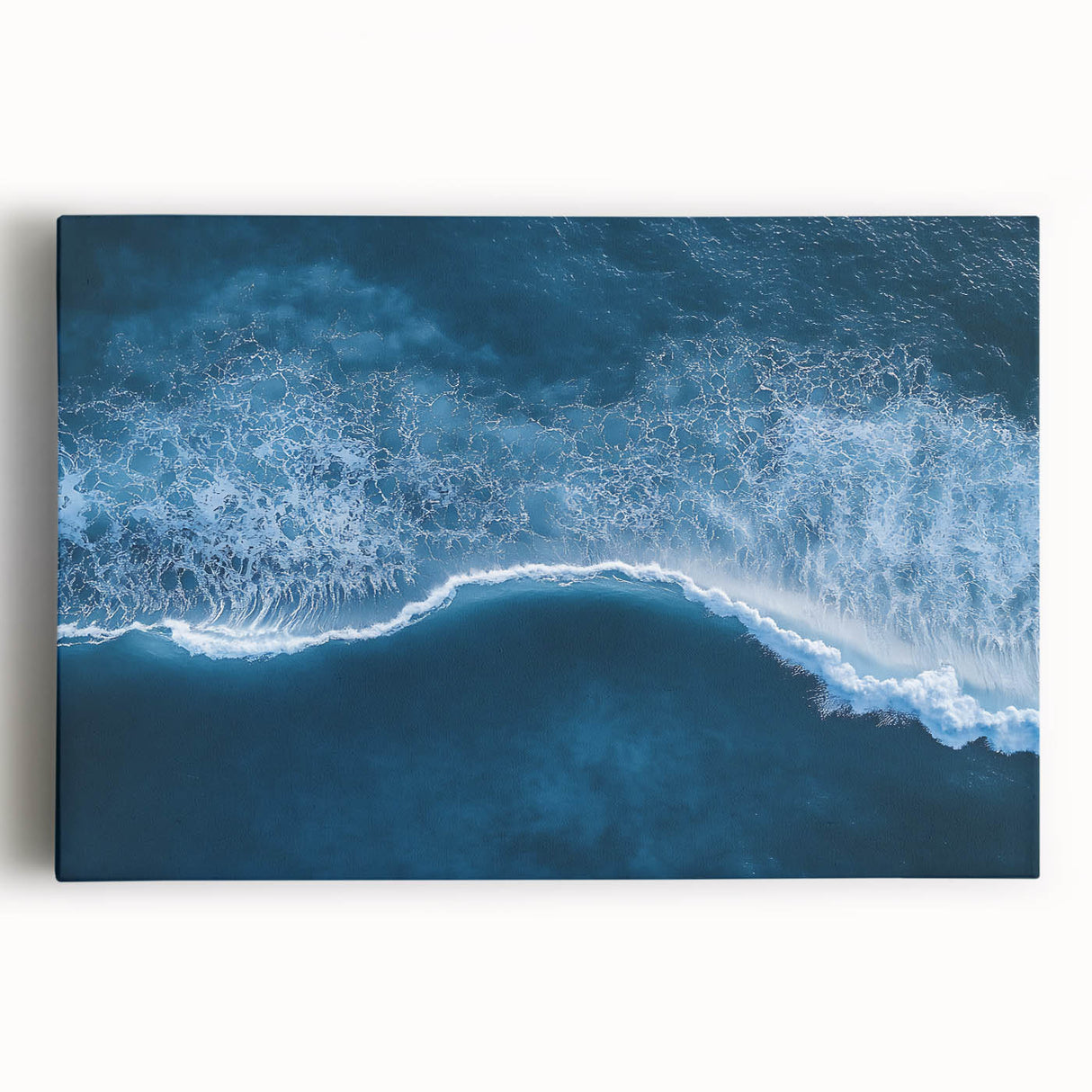 Aerial Ocean Wave Wall Art – Blue Abstract Coastal Motion Print