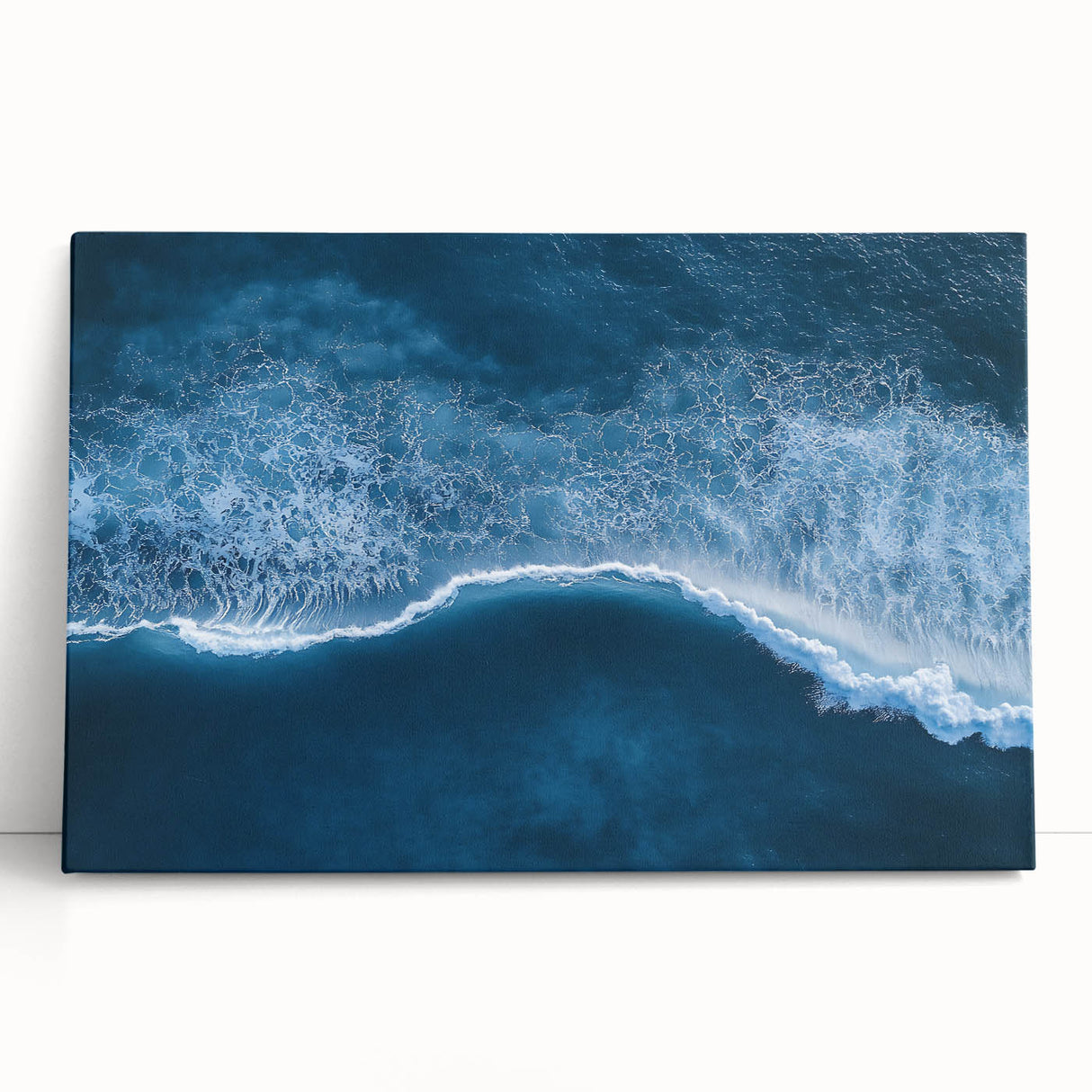 Aerial Ocean Wave Wall Art – Blue Abstract Coastal Motion Print