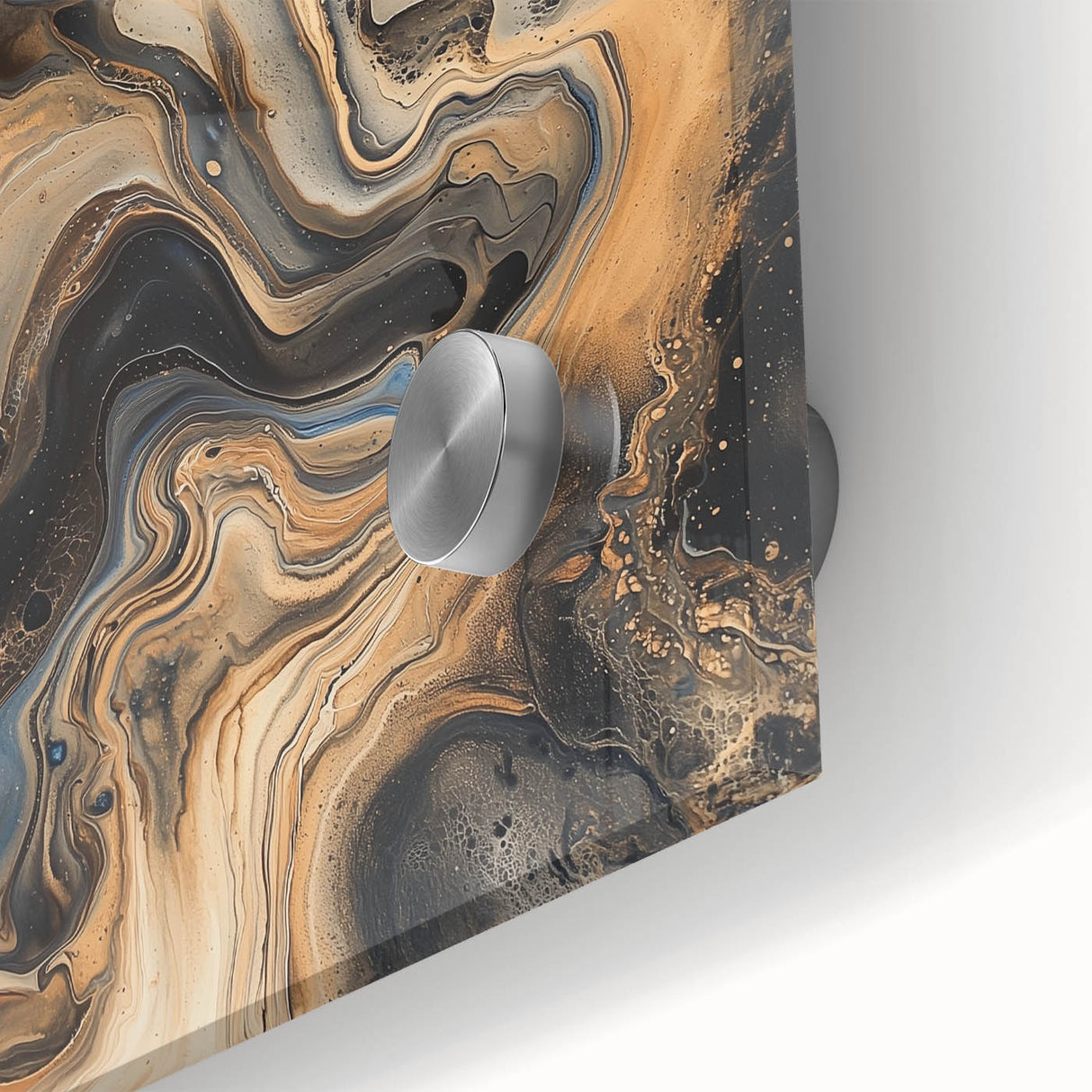Luxury Abstract Office Wall Art - Beige & Blue Corporate Decor