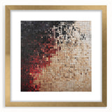 Abstract geometric frame with a gold mat, showcasing a modern design featuring sharp angles and intricate patterns, ideal for contemporary home decor.