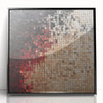 Abstract geometric framed acrylic artwork showcasing a striking black design, ideal for modern home decor. Perfect for adding a contemporary touch to any room.