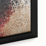 Abstract geometric framed canvas artwork showcasing vibrant colors and intricate patterns, ideal for modern home decor, enhancing any living space with a stylish touch.