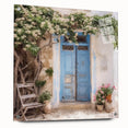Acrylic print of a Greek-style door in muted earth tones, ideal for bedroom or dining room wall art.