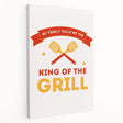 Large canvas print featuring a colorful array of illustrated dishes, ideal for kitchen wall art.