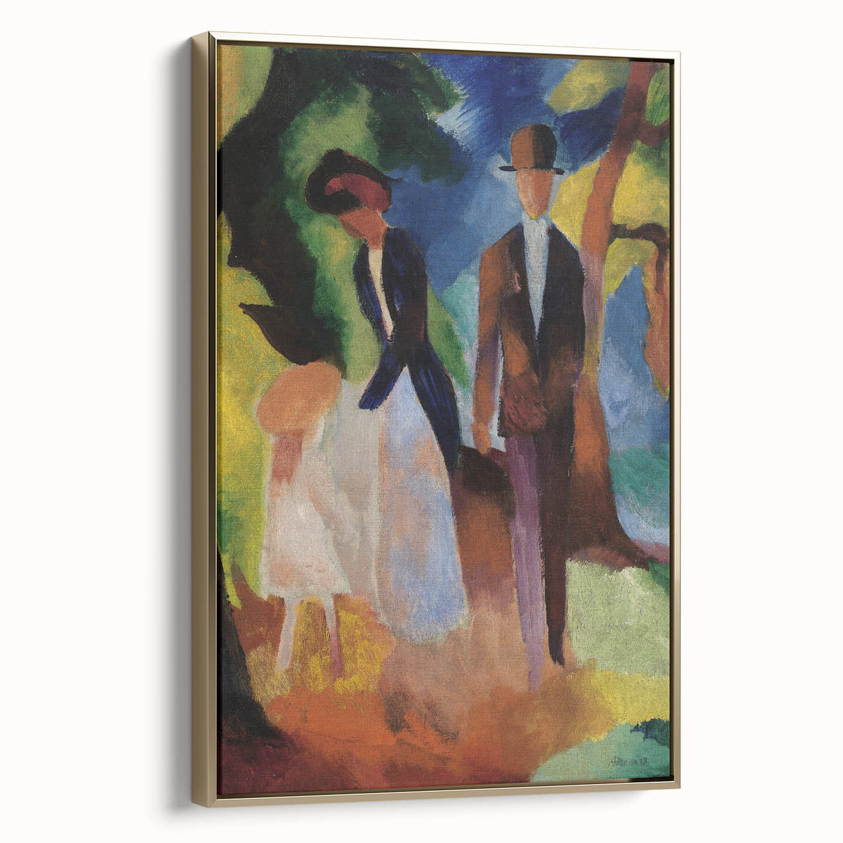 Expressionist Nature Scene – Vibrant Abstract People Canvas Wall Art
