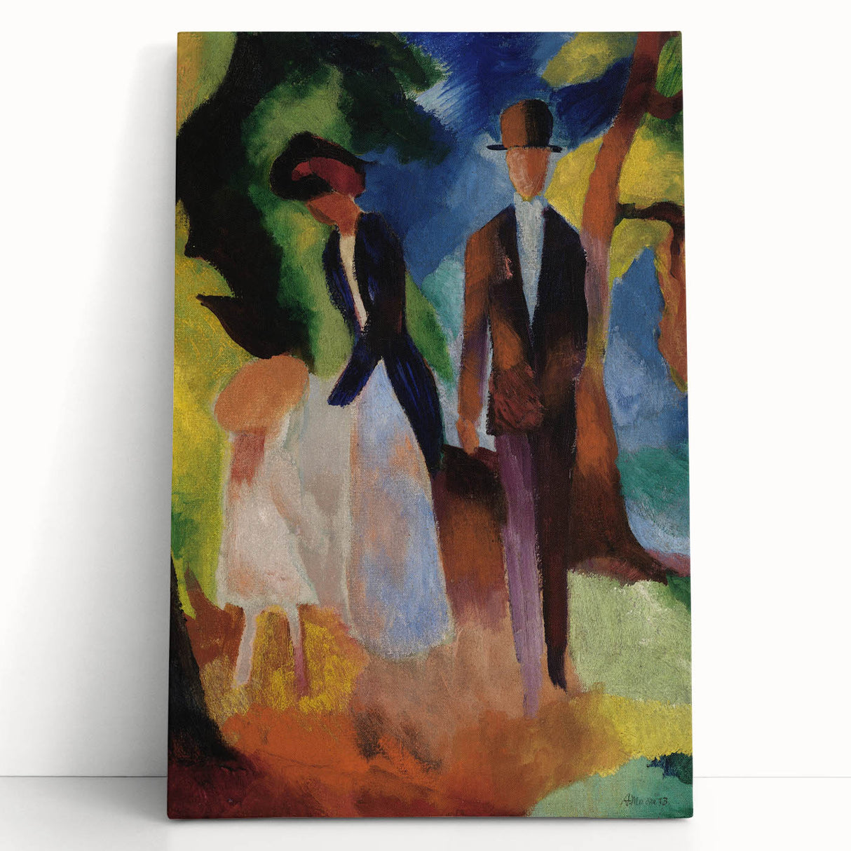 Expressionist Nature Scene – Vibrant Abstract People Canvas Wall Art