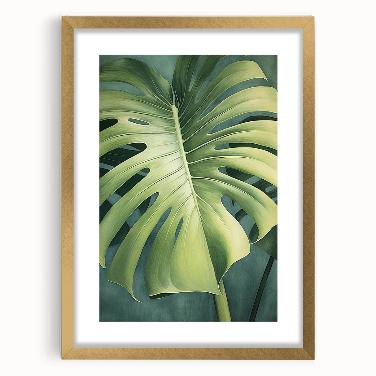 Elegant wall art featuring a floral and botanical design framed in gold, with a mat, showcasing intricate details and vibrant colors, perfect for home decor.