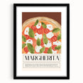 Extra large abstract art print featuring colorful, textured food dishes on a black framed canvas.