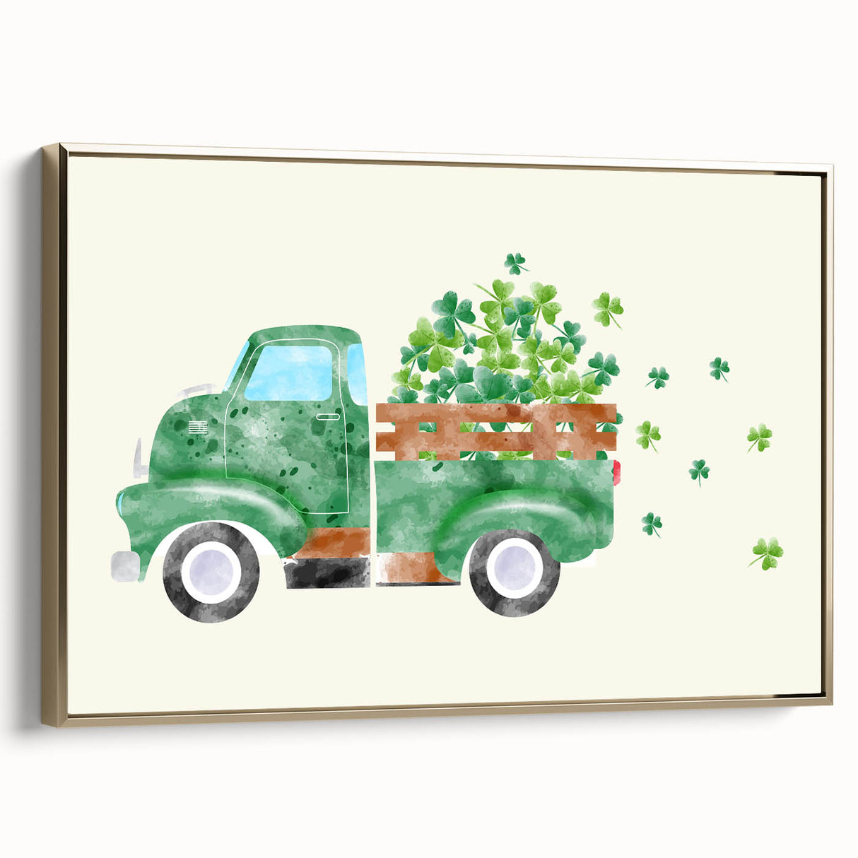 St. Patrick’s Day Vintage Truck - Irish Shamrock Wall Art