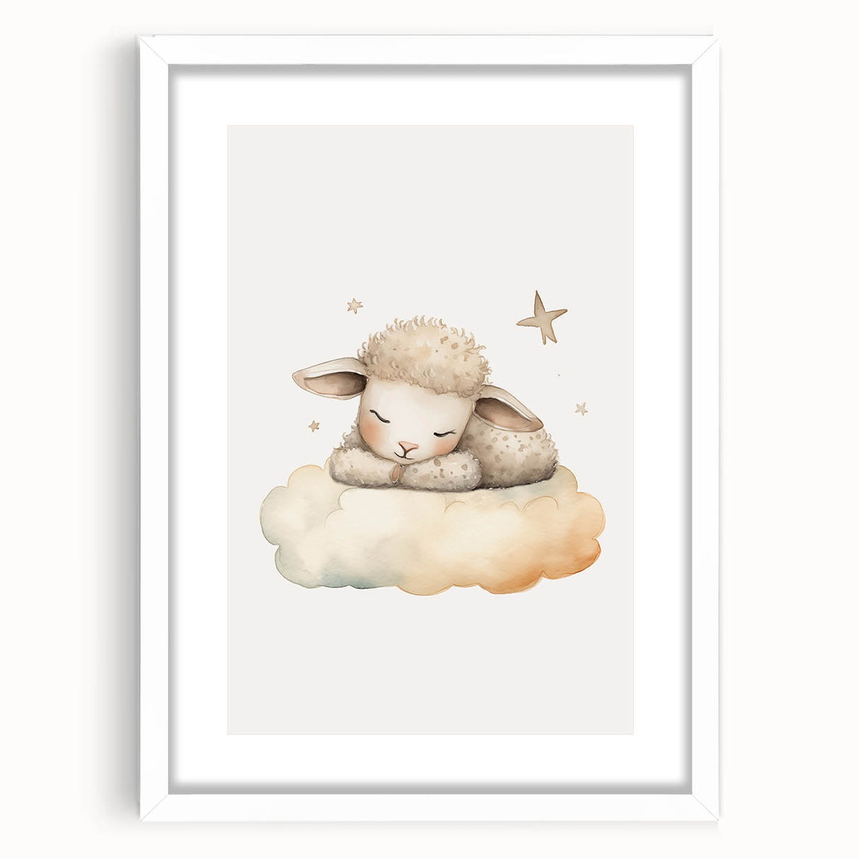Sleeping Lamb Nursery Wall Art – Baby Room Decor & Kids Prints