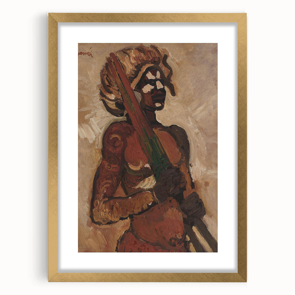 Expressive Warrior Portrait - Bold Modern Art Print by Cyprián Majerník