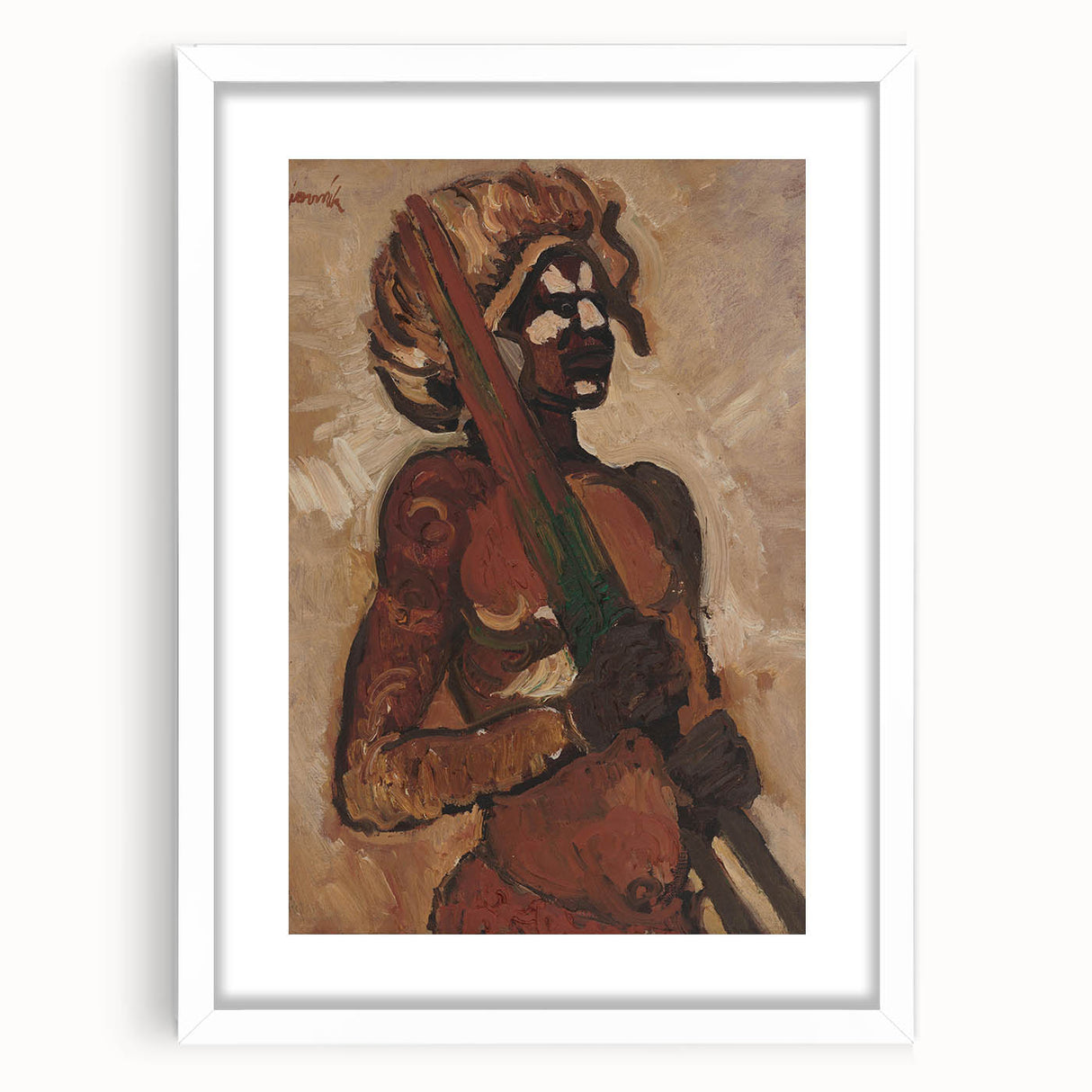 Expressive Warrior Portrait - Bold Modern Art Print by Cyprián Majerník