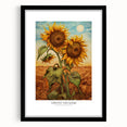 Extra large abstract art print inspired by Van Gogh, featuring a colorful, textured palette on a framed black mat.