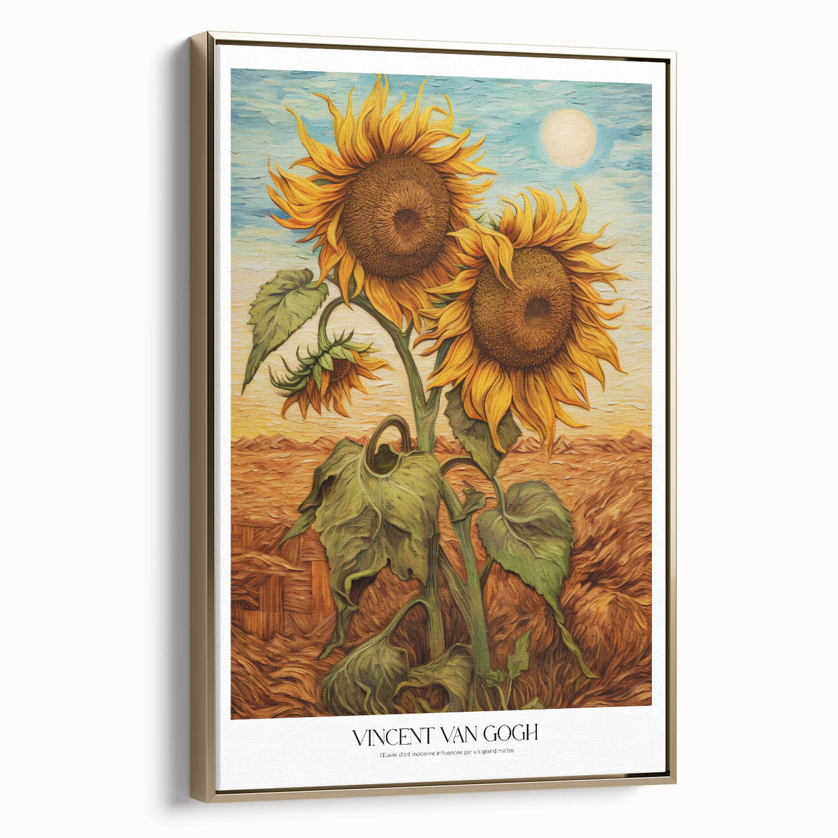 Vintage-style landscape painting of a starry night on a framed canvas, ideal for bedroom wall decor.