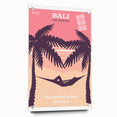 Bali Retro Travel Poster | Tropical Relaxation Hammock Art