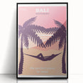 Bali Retro Travel Poster | Tropical Relaxation Hammock Art