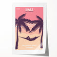 Bali Retro Travel Poster | Tropical Relaxation Hammock Art