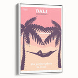 Bali Retro Travel Poster | Tropical Relaxation Hammock Art