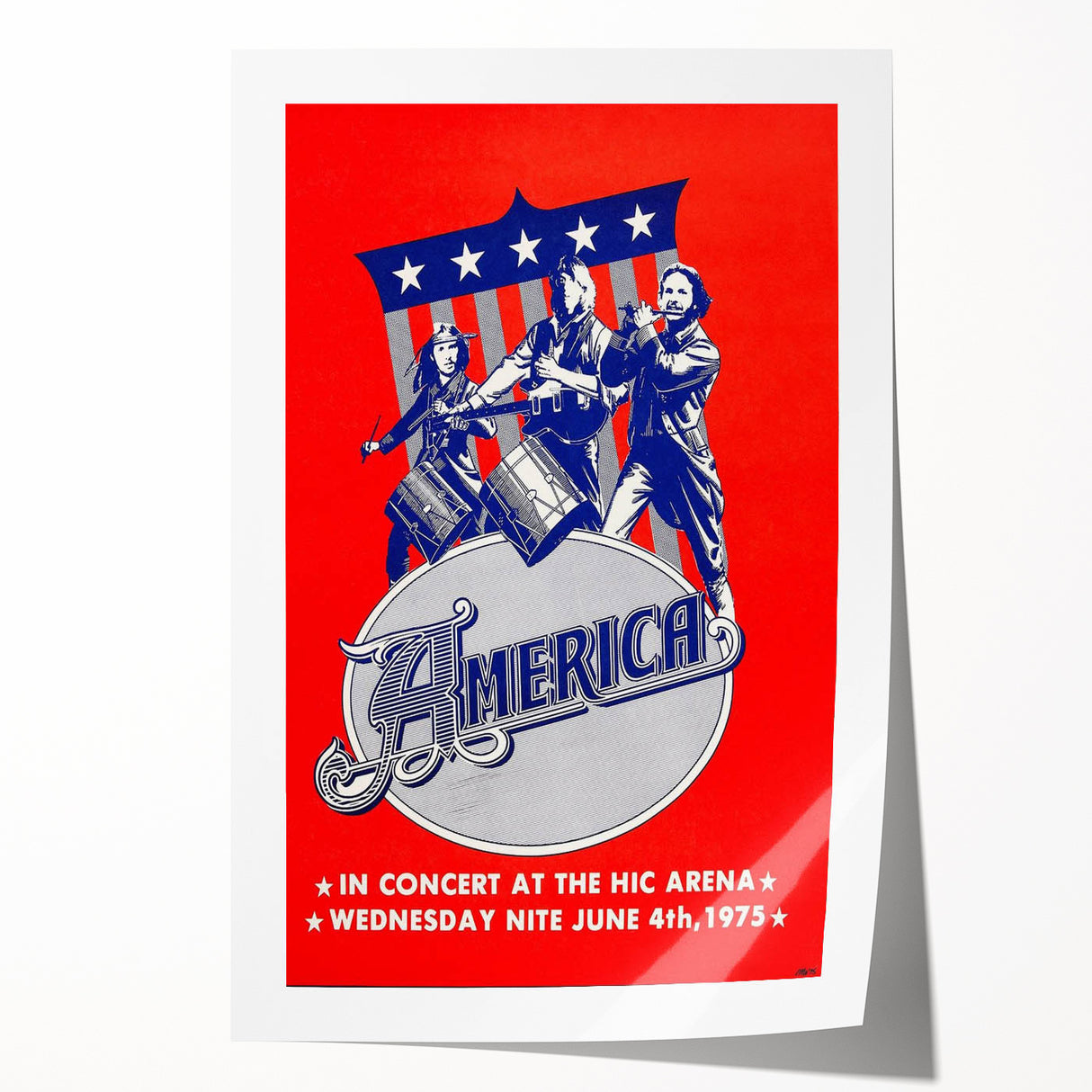America Band 1975 Concert Poster – Retro Rock Wall Art
