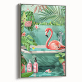 Tropical Flamingo Bathroom Wall Art - Vibrant Coastal Decor