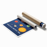 Solar System Learning Wall Art - Kids Educational Space Poster