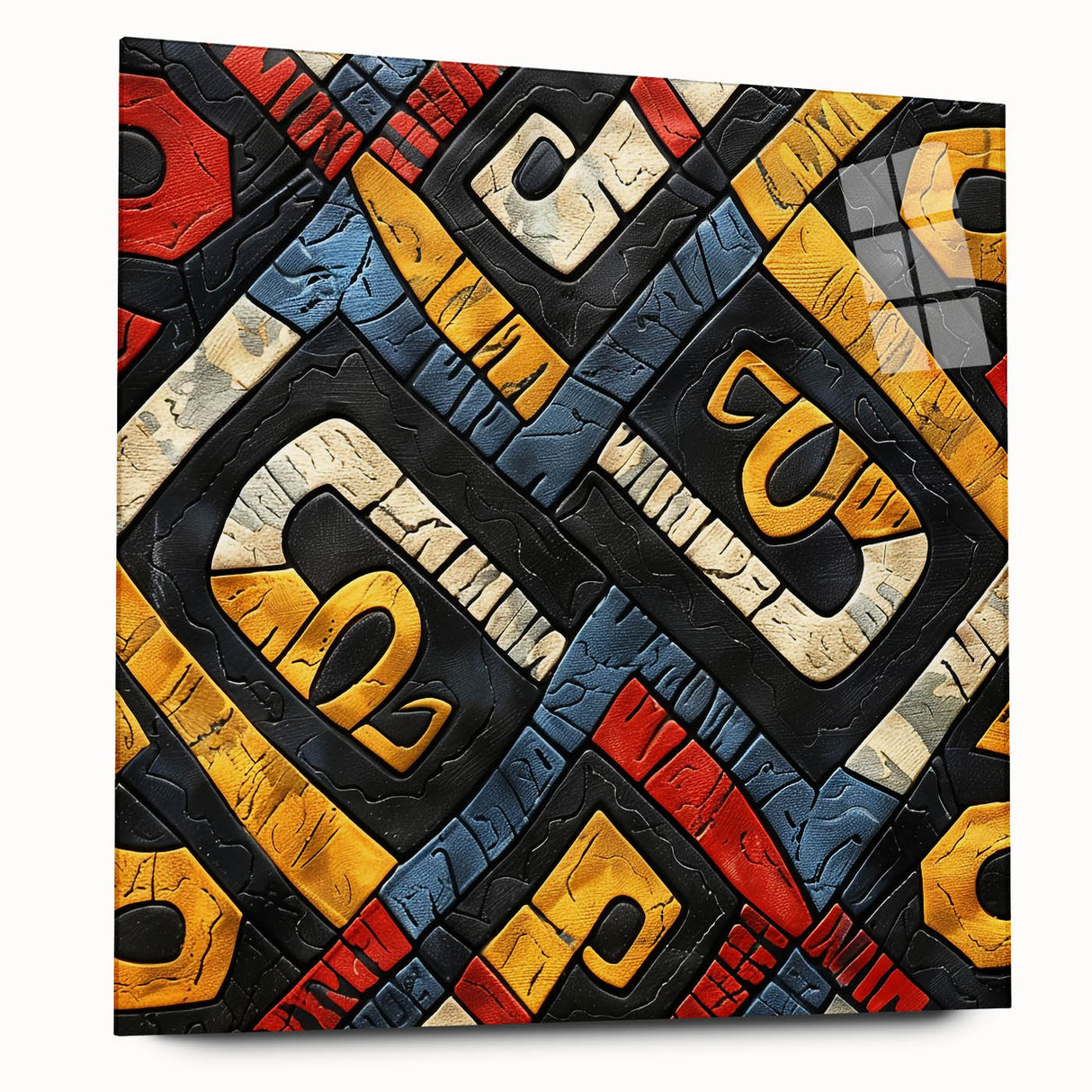Acrylic print of a large abstract Ethiopian landscape in earthy tones, ideal for bedroom or dining room art.