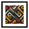 Extra large abstract art print depicting a colorful, textured Ethiopian landscape on a framed canvas.