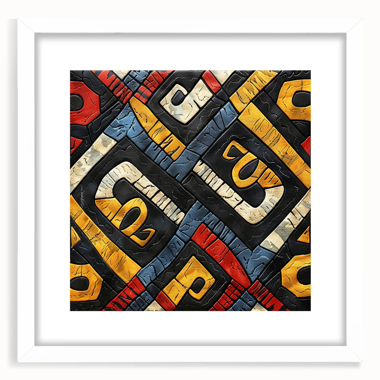 Extra large abstract art print depicting an Ethiopian landscape in muted earth tones on a textured canvas.