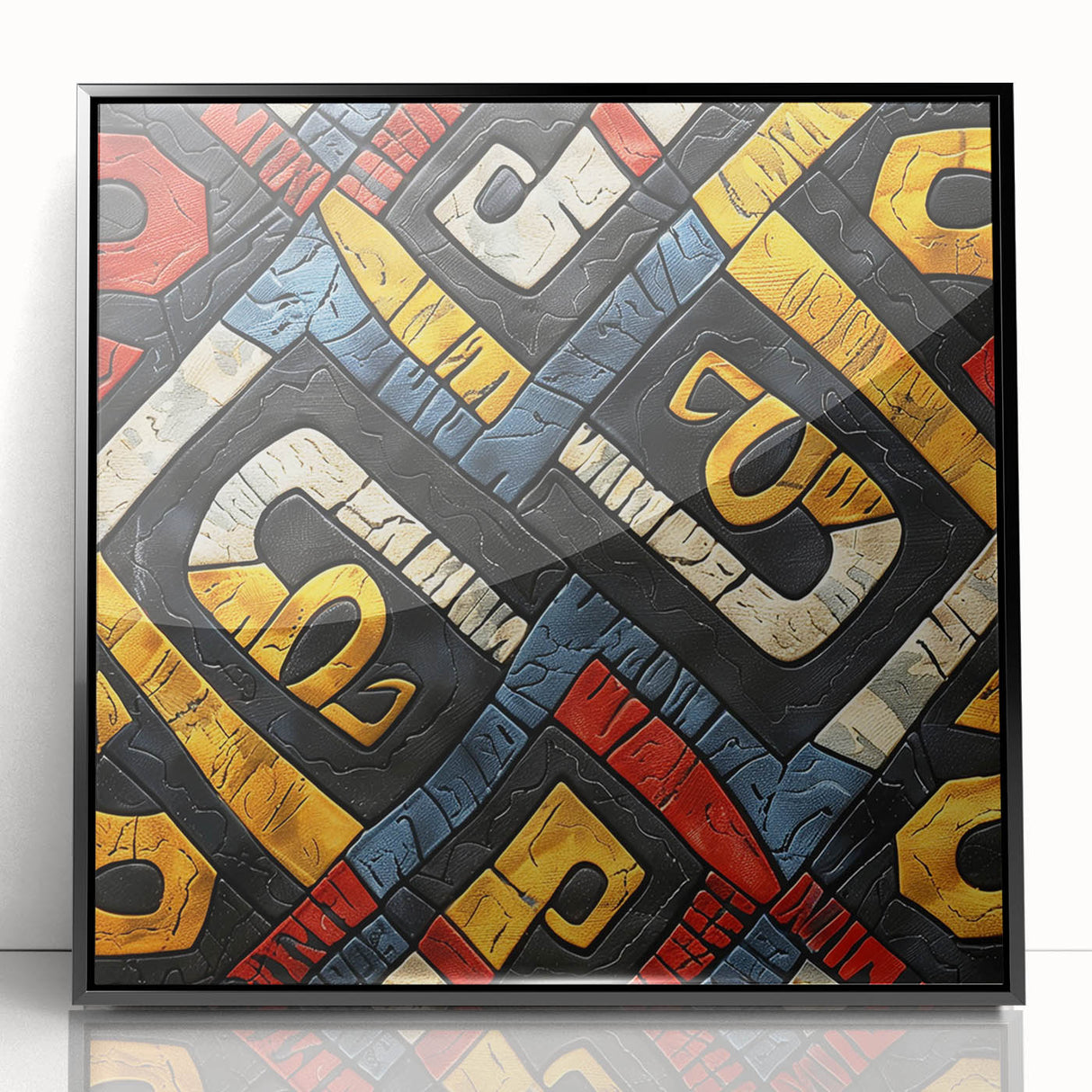 Large abstract wall art of an Ethiopian landscape in muted earth tones on framed acrylic.