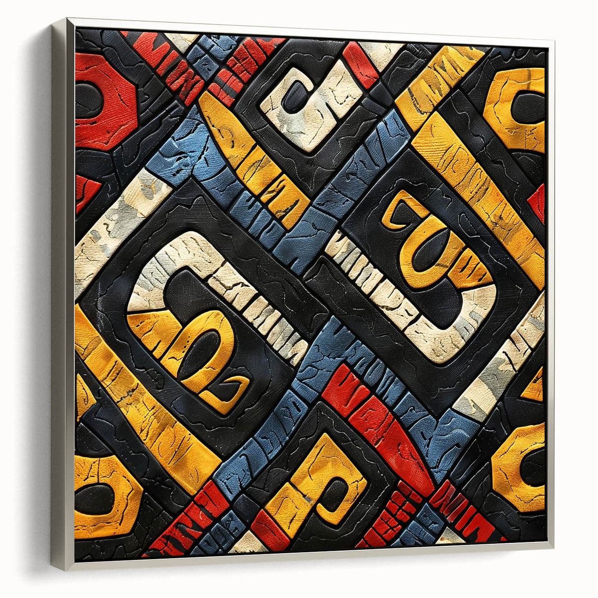 Vintage poster art of an Ethiopian landscape on a framed canvas, featuring vibrant colors, ideal for living room decor.