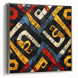 Vintage poster art of an Ethiopian landscape on a framed canvas, featuring vibrant colors, ideal for living room decor.