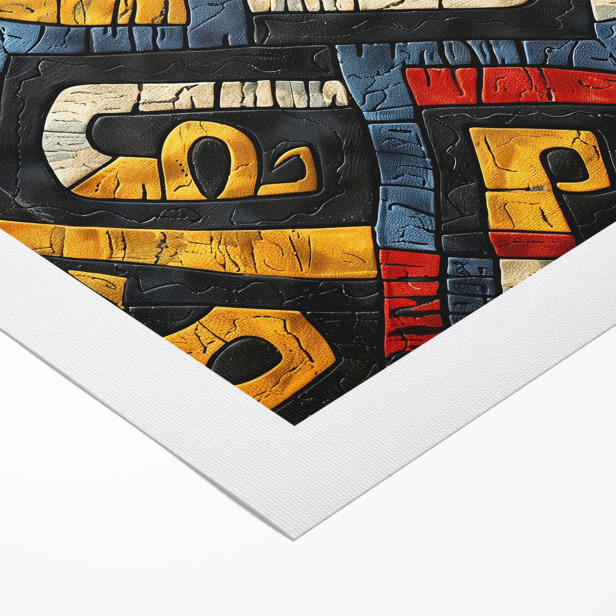 Art Deco poster of an Ethiopian landscape on rolled canvas, featuring earthy tones, ideal for dining room wall art.