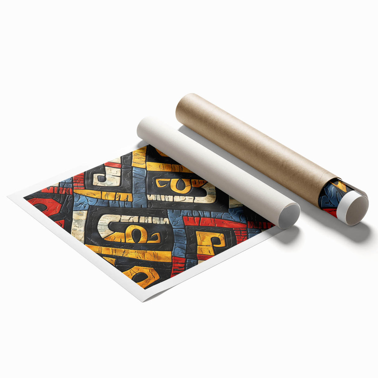 Extra large rolled print of an Ethiopian landscape with vibrant floral elements.