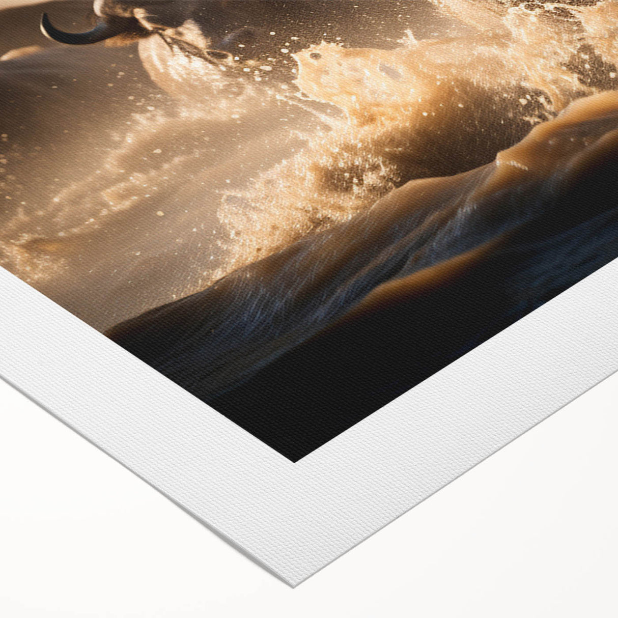 Art deco poster featuring a serene African landscape on rolled canvas, in earthy tones, ideal for dining room wall art.